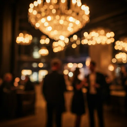 Sophisticated lifestyle evening event with lighting and stylish atmosphere